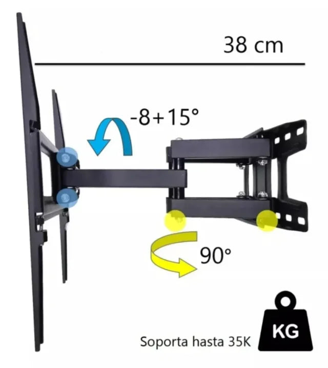 SOPORTE TV ALTA CALIDAD HASTA 65" PULGADAS EXTENSIBLE A ESTRENAR