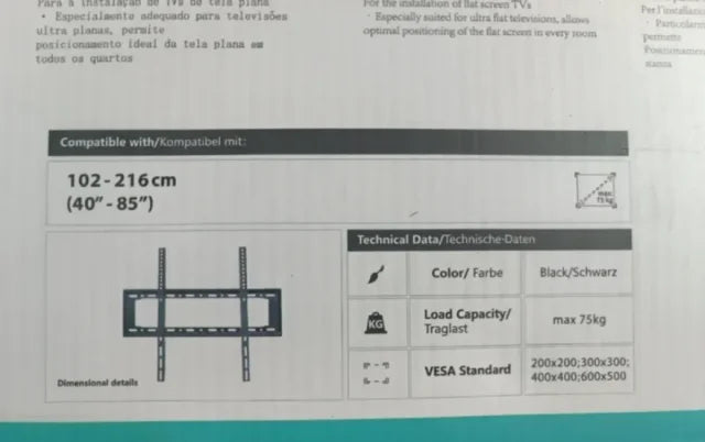 SOPORTE FIJO HASTA 85" UNIVERSAL A ESTRENAR