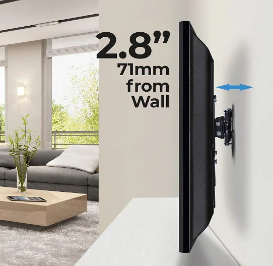 IPSDI Full Motion TV Wall Mount for 14-55 Inch Televisions, VESA 400x400mm, supports up to 40kg with 90-degree swivel, easy installation, perfect for LCD and plasma screens.