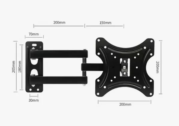 Full Motion Wall Mount for TV, fits 26-65 inches up to 30kg, VESA compatible 75x75 to 400x400mm, with +5°/-10° tilt and 45° swivel for optimal viewing, space-saving design extends 420mm and retracts to 40mm, easy in