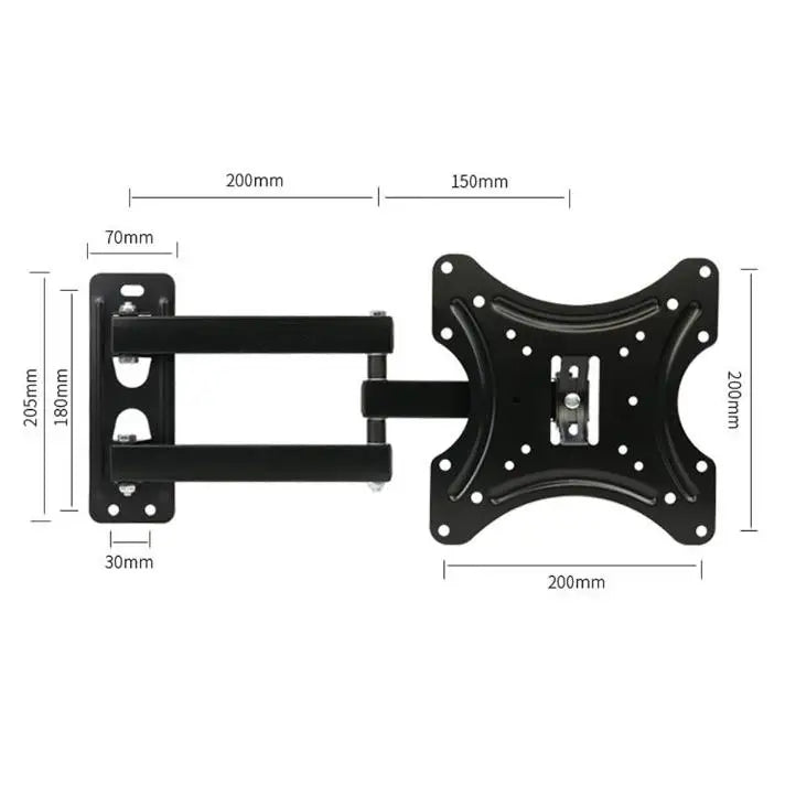 IPSDI Full Motion TV Wall Mount for 14-55 Inch Televisions, VESA 400x400mm, supports up to 40kg with 90-degree swivel, easy installation, perfect for LCD and plasma screens.
