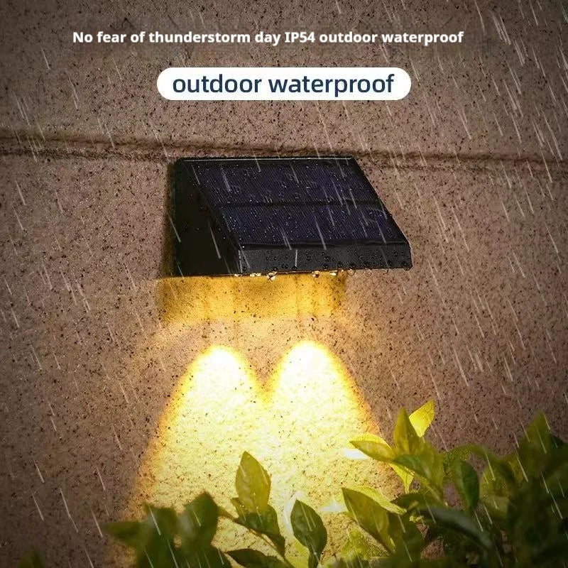 Waterproof IP65 LED Solar Powered Wall for Courtyard Garden Villa Exterior Door Night Scene Decorative Spotlights Outdoor Solar