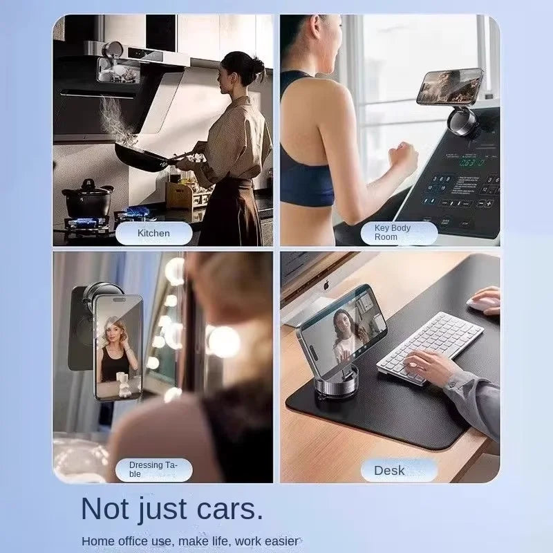 Vacuum adsorption magnetic car mobile phone holder 2025 new suction cup magnetic retractable foldable portable home desktop