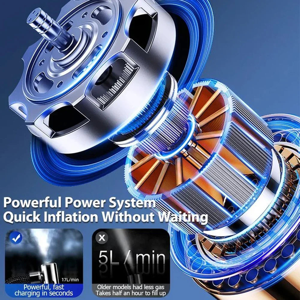 Inflador de neumáticos de coche portátil, bomba inflable de neumáticos de coche de 150PSI, bomba inflable Digital de alta precisión, pantalla LCD para motocicleta