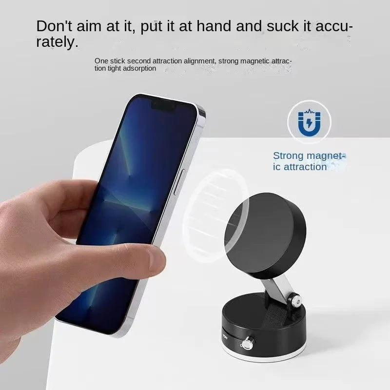 Vacuum adsorption magnetic car mobile phone holder 2025 new suction cup magnetic retractable foldable portable home desktop