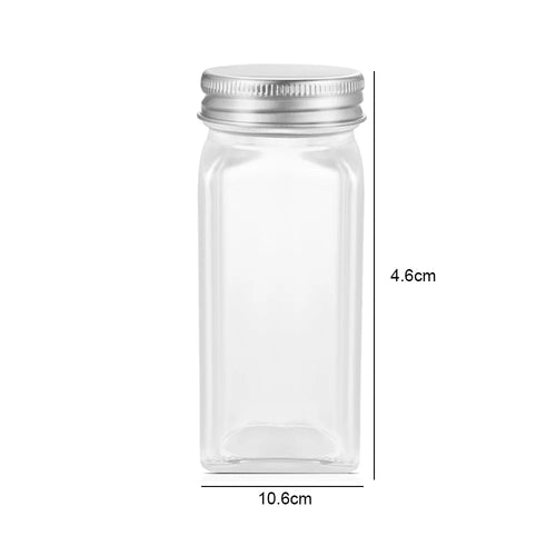 12pc 120ML bottle Glass Spice Bottle Jars Spice Jar Set Transparent Seasoning Storage Bottles Kitchen Salt Bottle