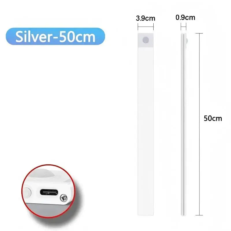 Ultra Thin Wireless LED Cabinet Light Motion Sensor USB TypeC Rechargeable Magnetic Dimmable 3Colors Indoor for Kitchen Wardrobe
