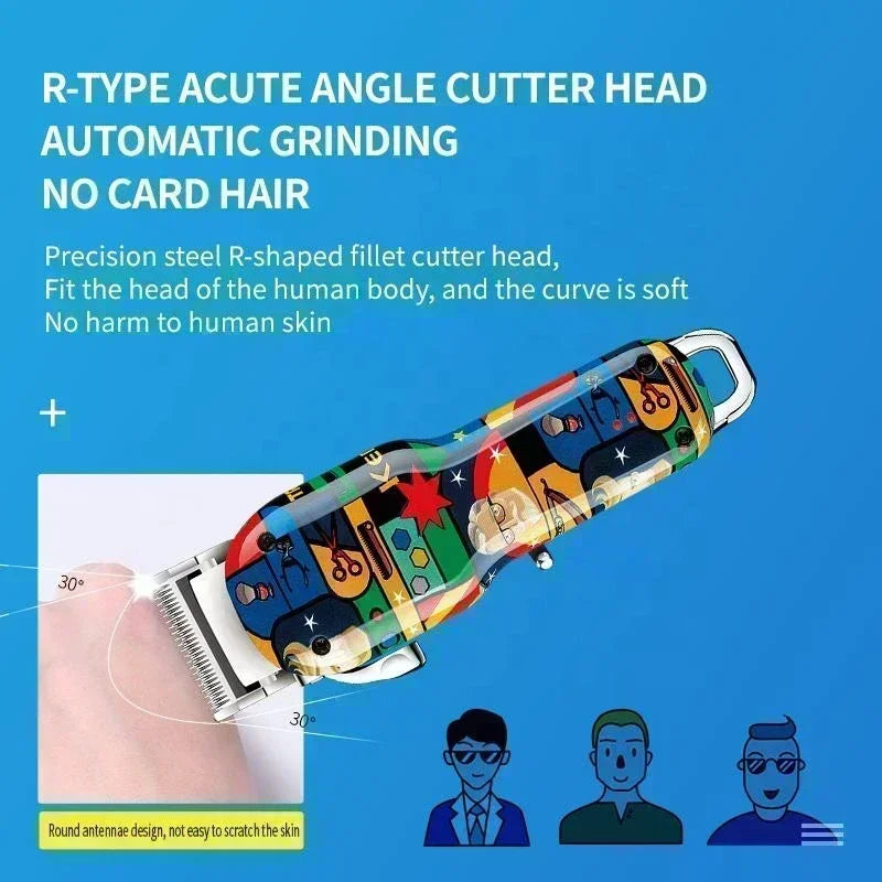 Kemei Professional Electric Hair Clipper Rechargeable Graffiti Pattern Beard Trimmer Men's Shaver KM-MAX2092 KM-MAX5090 KM-1102H