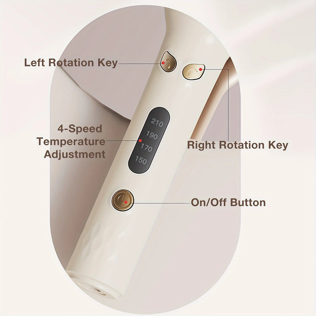 Automatic Hair Curler, 28mm Barrel, 4 Temperature Modes, Negative Ion Generator, Smart Timer and Sensor, Auto Off for Safety