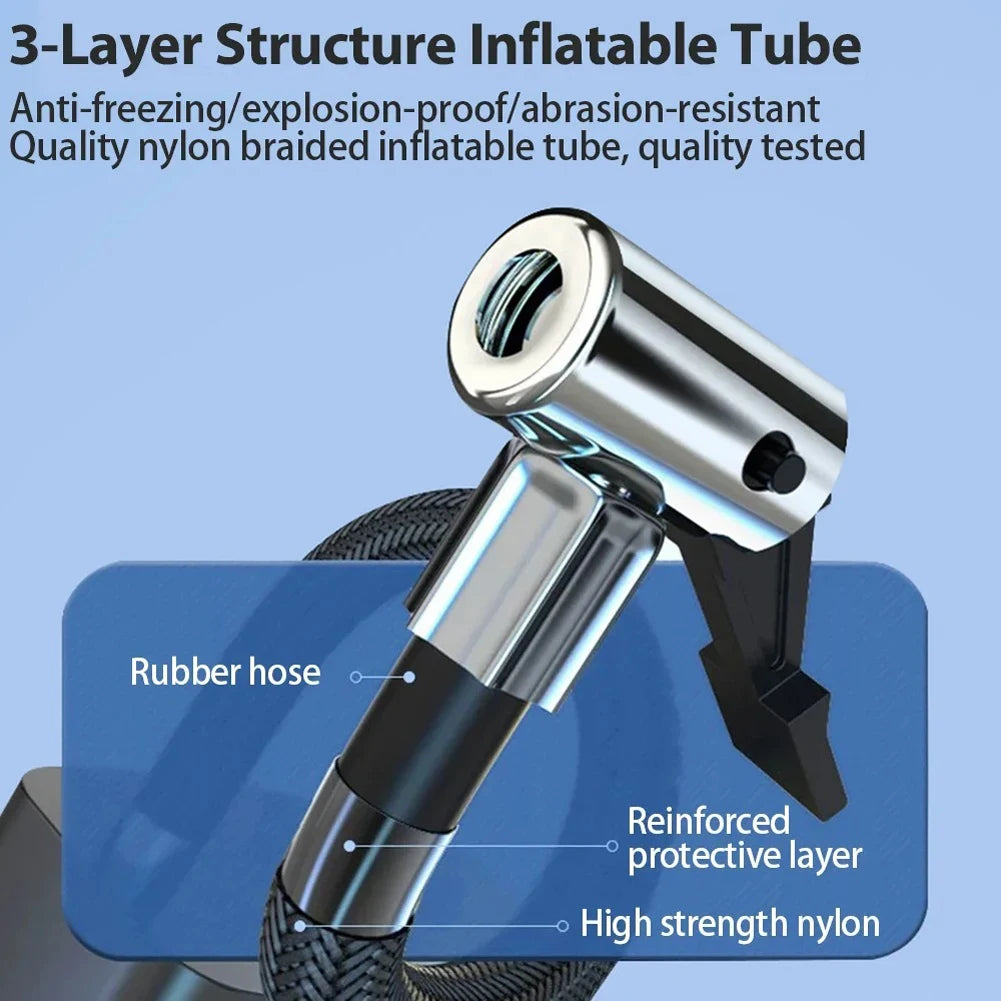 Inflador de neumáticos de coche portátil, bomba inflable de neumáticos de coche de 150PSI, bomba inflable Digital de alta precisión, pantalla LCD para motocicleta