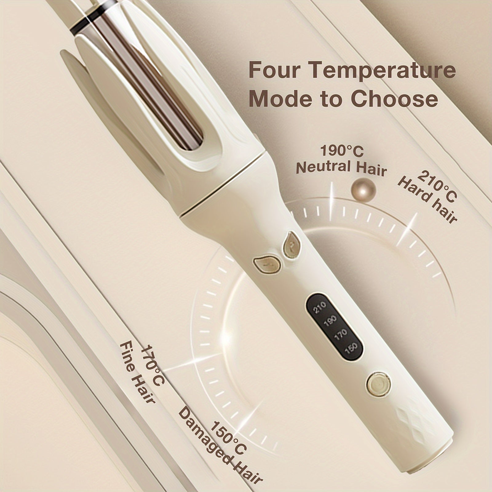 Automatic Hair Curler, 28mm Barrel, 4 Temperature Modes, Negative Ion Generator, Smart Timer and Sensor, Auto Off for Safety