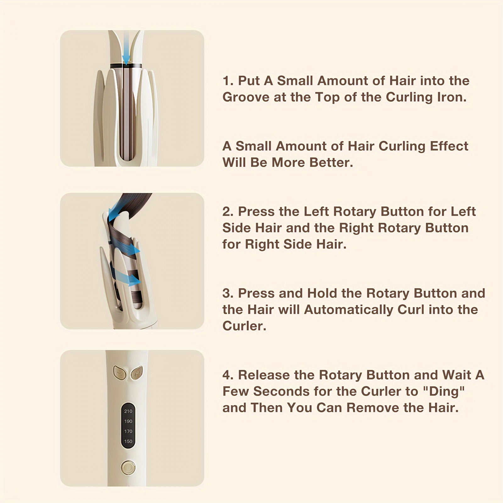 Automatic Hair Curler, 28mm Barrel, 4 Temperature Modes, Negative Ion Generator, Smart Timer and Sensor, Auto Off for Safety