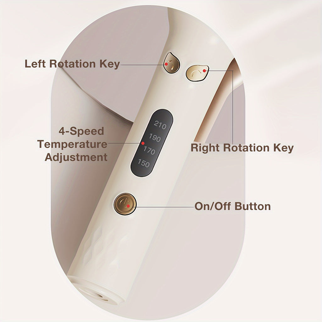 Automatic Hair Curler, 28mm Barrel, 4 Temperature Modes, Negative Ion Generator, Smart Timer and Sensor, Auto Off for Safety